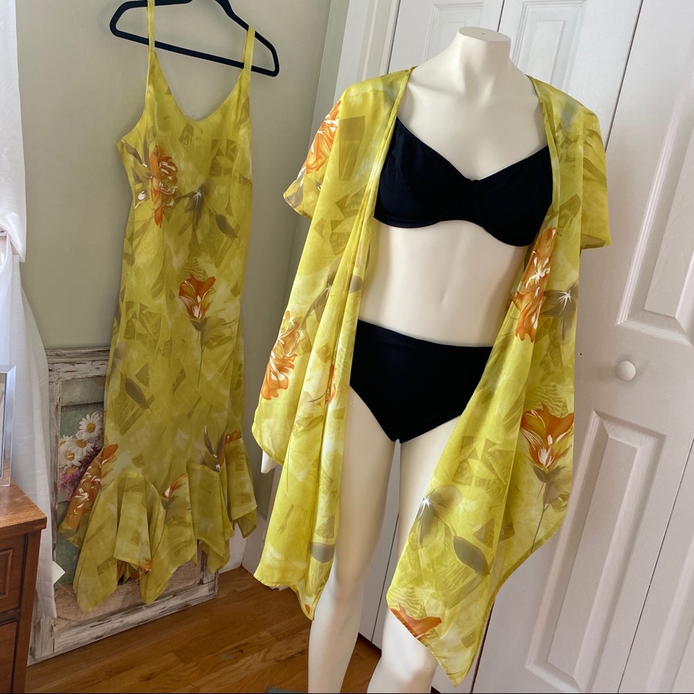 🌻 Vintage Set DRESS-U by Sharon Coverup & Dress